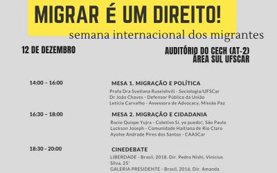 “Migrar é um direito!” Dia internacional do migrante